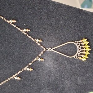 Antique copper tone with citrine and orange color crystal pendant